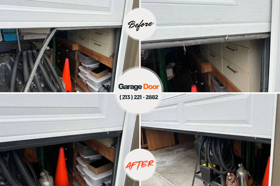 Before and after: garage door repair Enetai, WA